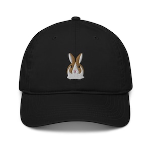 Dutch rabbit hat, embroidered organic dad hat, dutch rabbit gift, dutch rabbit mom dad hat, birthday gift, Christmas gift.