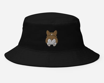 Corgi Bucket Hat, embroidered corgi butt hat, funny corgi gifts for corgi lovers, women and men, corgi hats, birthday gift, Christmas gift.