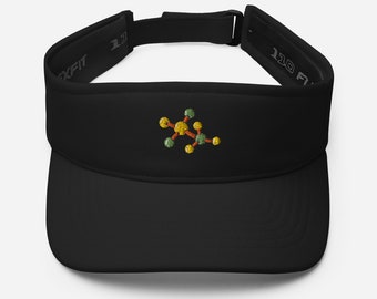 Daszek naukowy, haftowany daszek molekularny, letni kapelusz, prezent dla ucznia-nauczyciela nauk ścisłych.