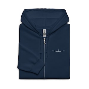 Airplane hoodie, embroidered Unisex heavy blend zip hoodie, airplane, pilot, pilot student gifts, birthday, Christmas gifts.