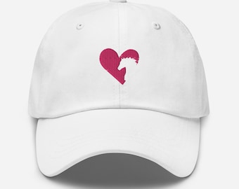 Love horses hat, embroidered horse heart hat, love horses gift, horse girl hat, horse lady gifts, horse girl hats for women.
