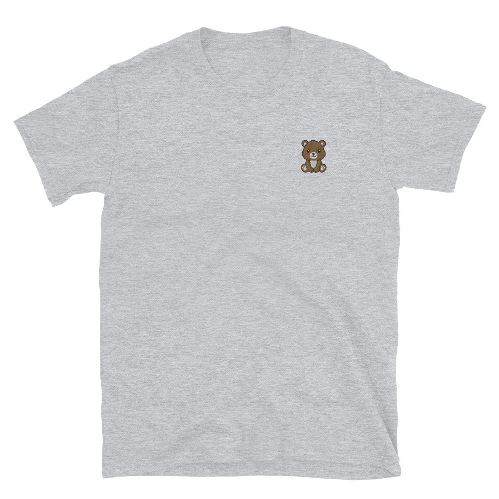 【AMBLER】 Hysteria bear embroidered short-sleeved T-shirt Bear Shirt, Embroidered Short-sleeve Unisex T-shirt, Bear