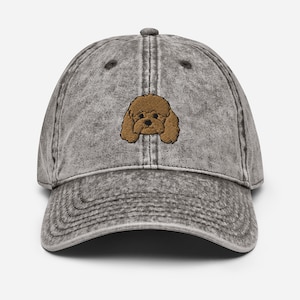Cavapoo hat, embroidered unisex hat, cavapoo gift, cavapoo dog mom dad hat, birthday gift, Christmas gift, Vintage Cotton Twill Cap