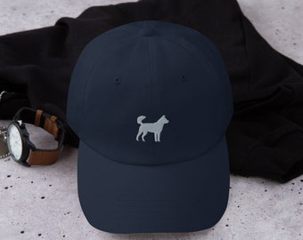 Korean Jindo hat, embroidered unisex dad hat, Korean Jindo dog gift, Korean Jindo dog mom dad hat.