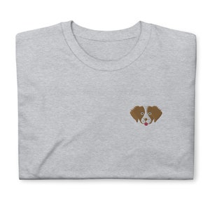 Brittany Spaniel shirt, embroidered Short-Sleeve Unisex T-Shirt, Brittany Spaniel gifts, design 2.