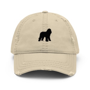 Black Sheepadoodle hat, Embroidered Unisex Cap, sheepadoodle Gifts, black sheepadoodle Distressed Dad Hat.