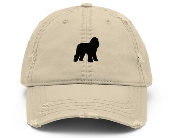 Black Sheepadoodle hat, Embroidered Unisex Cap, sheepadoodle Gifts, black sheepadoodle Distressed Dad Hat.