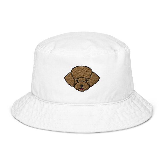 Poodle Hat, Embroidered Poodle Organic Bucket Hat, Poodle  display picture 1