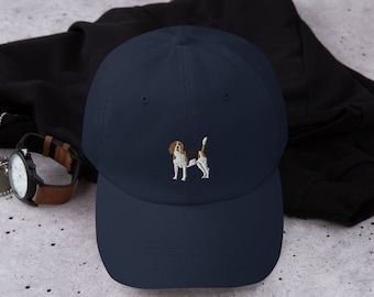 Beagle-hoed, geborduurde uniseks hoed, beagle-hoed voor mannen, beagle-moederhoed, beagle-vaderhoed, beagle-cadeaus.