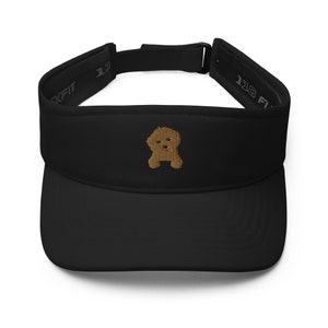 Maltipoo visor hat, maltese poodle mix dog, embroidered unisex Visor for adult, golden maltipoo gifts.