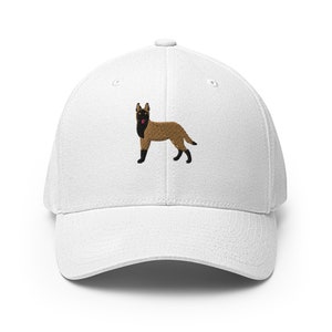 Belgian Malinois hat, colored Malinois hat, embroidered unisex structured hat, belgian malinois gifts, malinois dog mom dad hat.