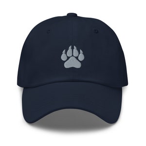 Panther paw print hat, embroidered unisex baseball hat, panther lover hat, panther paw print gifts.