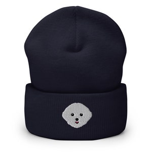 Maltese beanie, Maltese dog embroidered unisex beanie hat, Maltese mom gifts, Maltese dog dad hat, design 1.