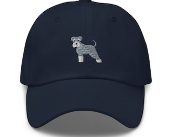 Miniature Schnauzer hat, embroidered unisex baseball hat, Miniature Schnauzer gifts, Miniature Schnauzer dog mom dad hat.