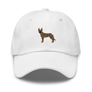 Dutch shepherd hat, black and gold Brindle Dutch Shepherd hat, embroidered unisex baseball hat, Dutch shepherd gifts.