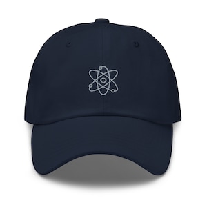 Physics Hat, embroidered unisex baseball hat, Quantum Physics hat, Physics hat gifts, grey.