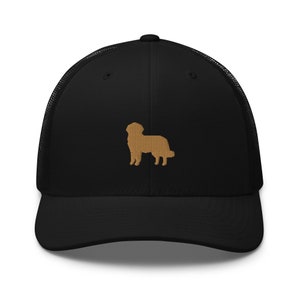 Golden retriever hat, embroidered trucker hat, for adults, retriever gifts, old gold embroidery.