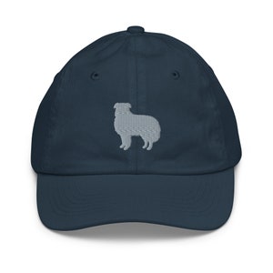 Border Collie hats for kids, embroidered border collie youth baseball cap, border collie gifts for kids.