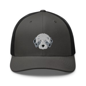 Chapéu de camionista de Aussiedoodle, chapéu de aussiedoodle bordado, presente de aussiedoodle, design novo de chapéu de camionista.