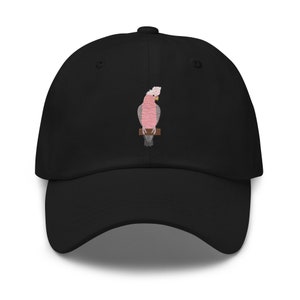 Galah cockatoo hat, full color embroidered unisex baseball hat, galah cockatoo gifts, for adults.