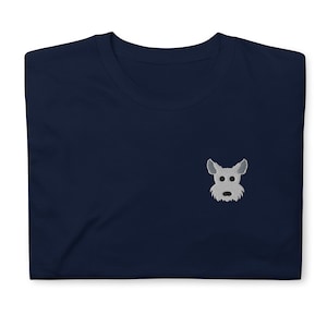 Westie shirt, embroidered Short-Sleeve Unisex T-Shirt, West Highland Terrier shirt, Westie gifts, design 2.