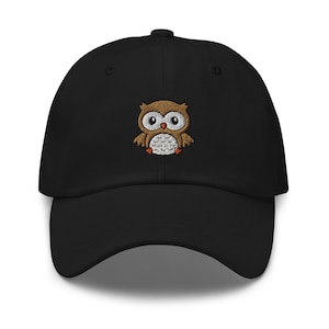 Owl hat adult, for women, for men, embroidered unisex baseball hat, kawaii owl cap, owl gifts for owl lovers.
