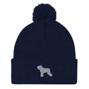 Russian Terrier beanie, embroidered pom-pom beanie, Russian Terrier gifts, dog mom hat, birthday, Christmas gifts.