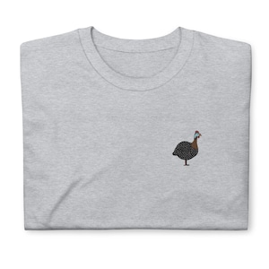 Guineafowl chicken shirt, full color embroidered Short-Sleeve Unisex T-Shirt, Guineafowl gifts.