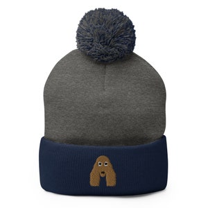 Afghan hound beanie, embroidered Pom-Pom Beanie, afghan hound mom dad hat, afghan hound gift, Christmas gift.