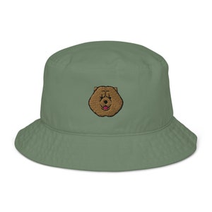 Chow chow hat, embroidery unisex organic bucket hat, chow chow gifts, mothers day fathers day, birthday, Christmas gifts.
