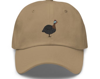 ホロホロチョウの鶏の帽子、刺繍入りユニセックスのお父さんの帽子