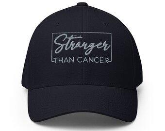 Stronger than cancer hat, embroidered unisex structured hat, cancer hats, cancer gifts for men, for women, cancer survivor gifts.