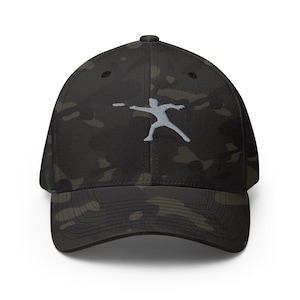 Frisbee Hat, XL size, embroidered unisex hat with stretch band, Frisbee gifts, for team, coach, players, Structured Twill Cap.
