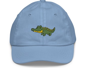 Cappello da coccodrillo per bambini, cappello kawaii con coccodrillo ricamato per bambini, berretto da baseball con coccodrillo e alligatore per ragazzi, dai 2 ai 10 anni.