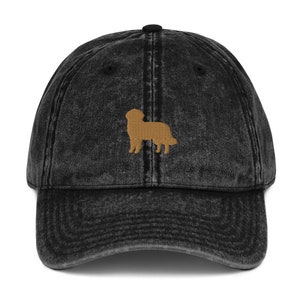 Golden retriever hat, embroidered vintage hat, for adults, retriever gifts, old gold embroidery.