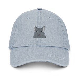 Chinchilla hat, chinchilla gifts, chinchilla hat men, chinchilla hats for women, embroidered unisex Denim Hat.