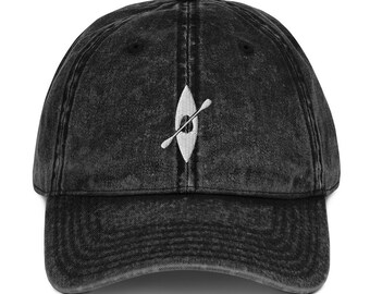 Cappello da kayak, cappello da kayak, per uomo e donna, cappello vintage unisex ricamato, regalo per kayak.