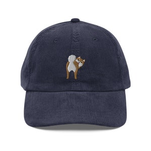 Funny Shiba Inu corduroy hat, embroidered unisex hat, Shiba Inu gift, birthday gift, Christmas gift, dog mom dad hat.