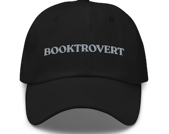 Booktrovert 帽子、刺繍入りユニセックスオタク帽子、本好き帽子、教師、司書、図書館愛好家、本の虫帽子。