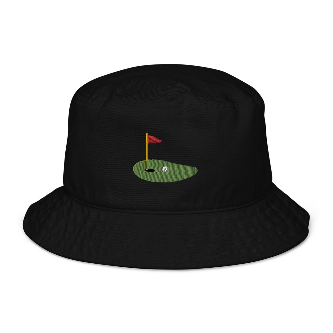 Golf Bucket Hat Golf Hat With Flag and Ball Embroidered Etsy