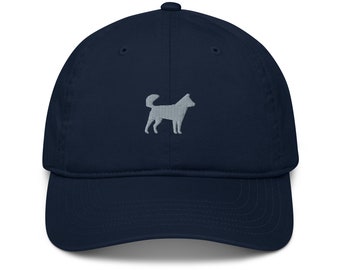 Korean Jindo hat, embroidered unisex organic dad hat, Korean Jindo dog gift.