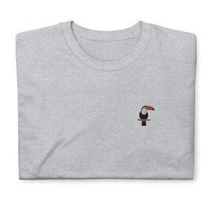 Toucan Bird shirt, embroidered Short-Sleeve Unisex T-Shirt, Toucan gifts.