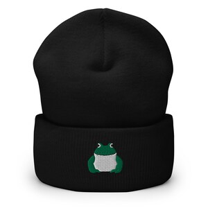 Cappello a forma di rana rospo, berretto a forma di rana rospo, berretto con risvolto ricamato, per adulti, regali a forma di rana rospo.