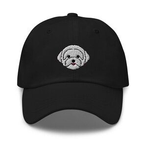 Cappello maltese, berretto per cani maltesi, cappello unisex ricamato, regali per mamme maltesi, cappello per papà cani maltesi, design 2.