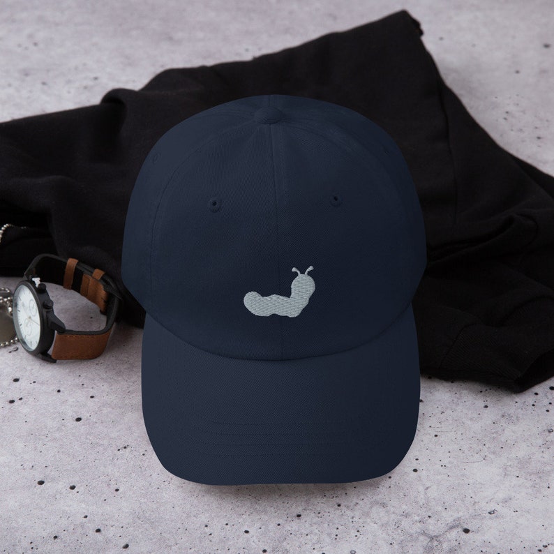 Caterpillar hat, caterpillar hats for men, for women, embroidered unisex caterpillar cap, gray embroidery.