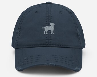 Labrador hat, embroidered labrador hat, labrador retriever hat, unisex Distressed Dad Hat, labrador gift.