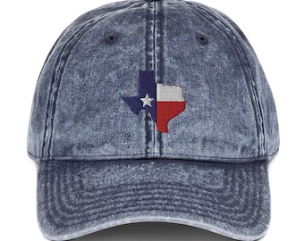 Chapéu do Texas, boné de sarja de algodão vintage unissex bordado, presentes do Texas, boné do amor do Texas.