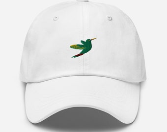 Hummingbird hat, embroidered unisex hat, hummingbird gift, hummingbird lover hat.