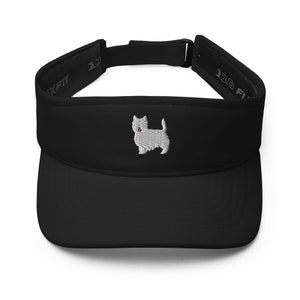 ウェスティ犬用帽子、ウェスティ帽子、刺繍入りユニセックスバイザー帽子、ウエストハイランドホワイトテリア帽子、ウェスティママ帽子、パパ帽子。