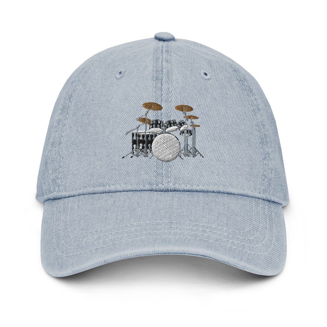 Drum Hat, Embroidered Drum Kit Denim Hat, Drummer Hat, Drummer Gift ...